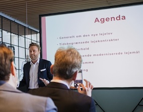 Foredrag ved advokat Jan Blicher Grunnet om tidsbegrænsede lejemål.